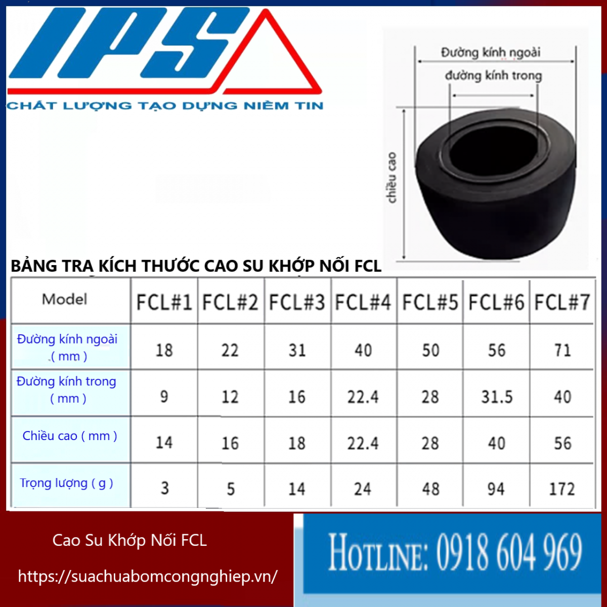 Cao su  khớp nối FCL-110(10).